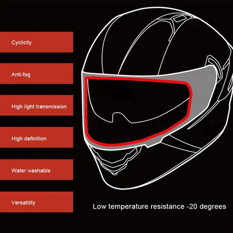 Careslong Pelindung Kaca Anti Embun Visor Helm Motor Anti Fog 24.5x9cm - CA-25 - Transparent