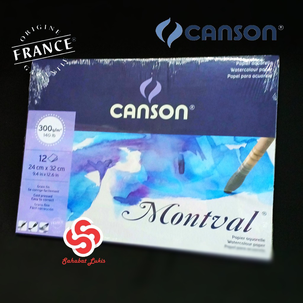 

CANSON Montval 12 Sheets - 24X32/300 gms - Watercolor paper - kertas cat air