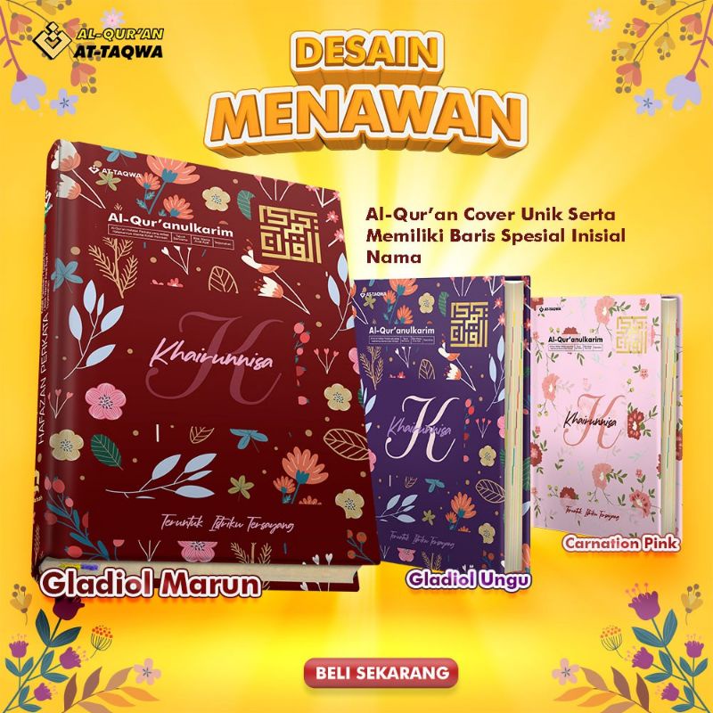 Al Quran Floral Custom A5 Alquran Hafalan Perkata