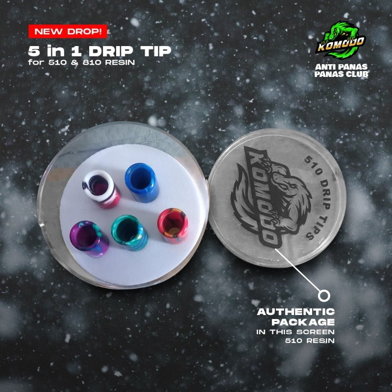 DRIPTIPS 510 RESIN KOMODO ASLI