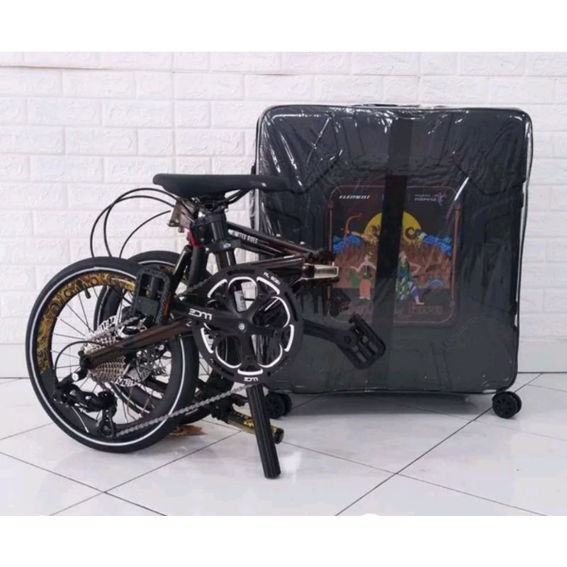 SEPEDA LIPAT ELEMENT TROY X10 16" VELG CARBON bonus koper