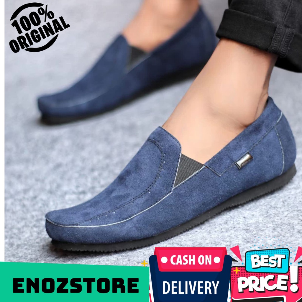 ENOZSTORE X MORLEN - SEPATU SLOP KULIT SUEDE PRIA KASUAL ORIGINAL HANDMADE KEREN TRENDY SLOP COWOK LAKI FORMAL JALAN SANTAI KEKINIAN ORI