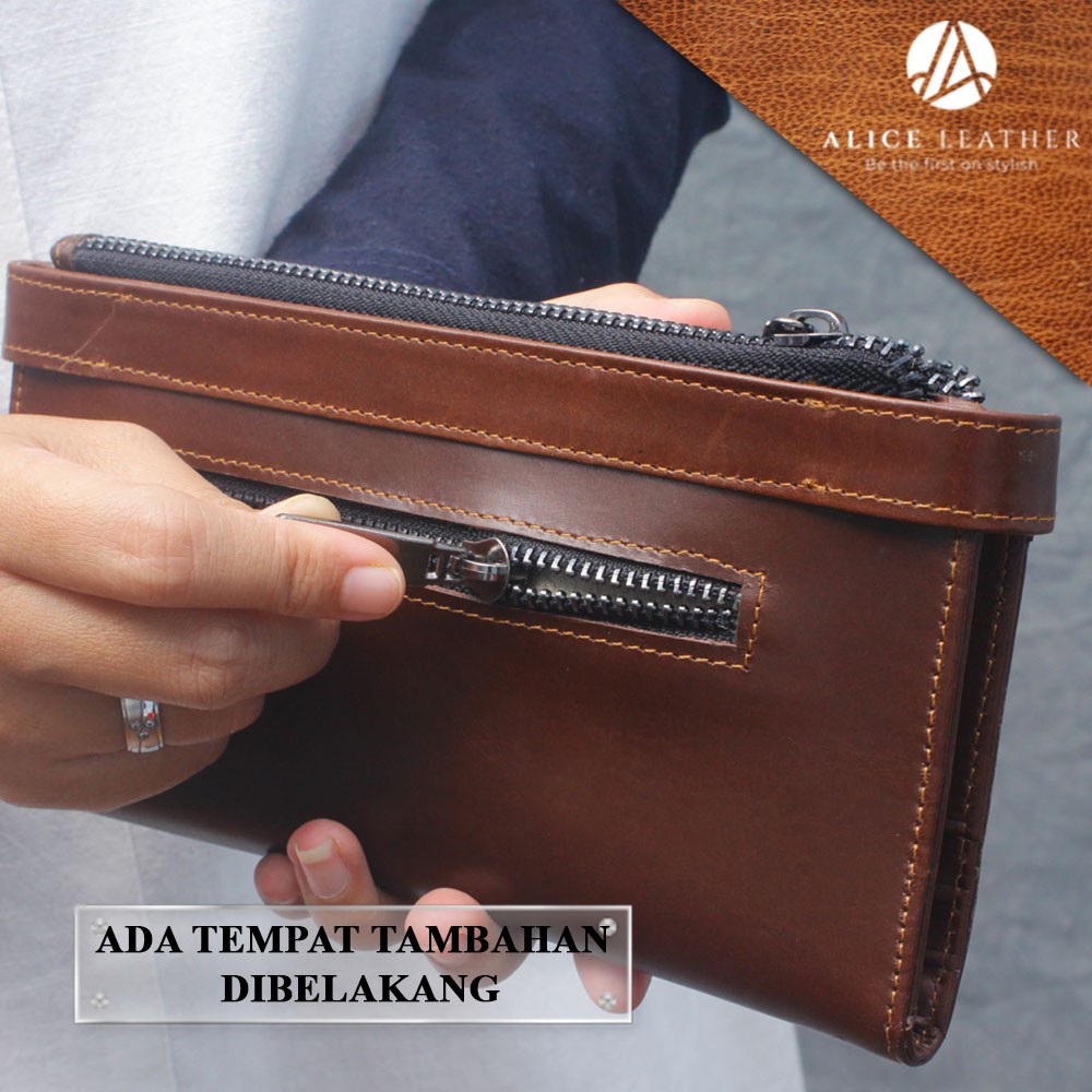 FELORA WALLET GENUINE LEATHER DOMPET KULIT PANJANG YANG FUNGSIONAL BERBAHAN KULIT SAPI ASLI AD01