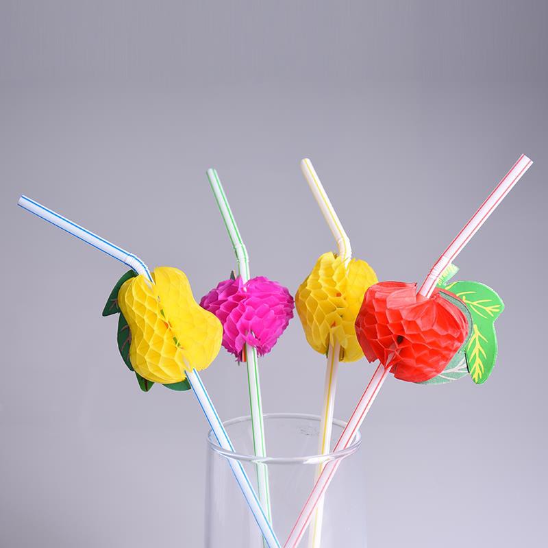 tropical fruit straw/ pipet warna/ sedotan hias buah