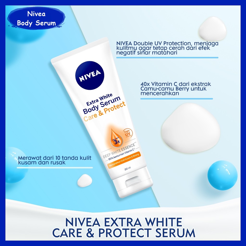 NIVEA Body Serum Extra White | Night | Care Protect | Radiant | Glow 70ml | Instant Glow | Sun Lotion Spf 33|180ml / 200ml | Extra Bright 10 Super Skin  (✔️BPOM)