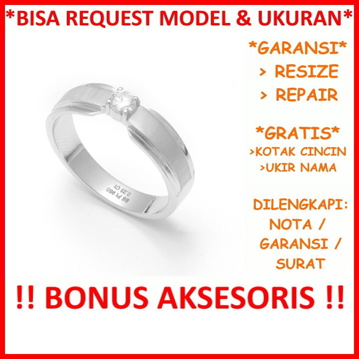 Bisa Pesan Model Garansi Silver Asli Cincin Nikah Perak Kawin Tunangan Handmade Ukir Nama Id131