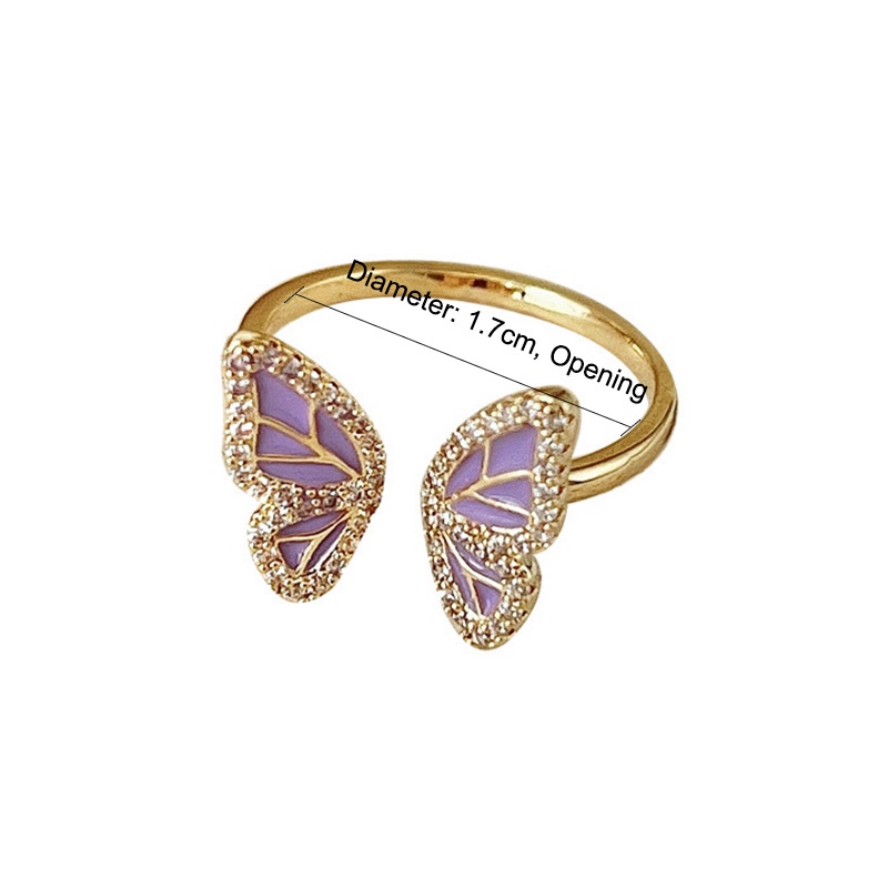 COD❤️Cincin Kupu-kupu Wanita Terbuka Pearl Butterfly Desain Niche Cincin Unik Mutiara kelas atas Fashion Korea