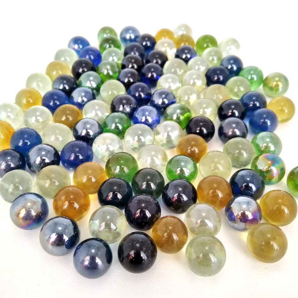 100 pcs Kelereng Mini Kristal Metalik Mainan Jadul 90an Gundu Guli