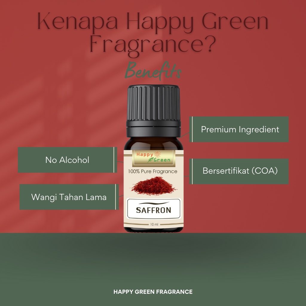 Happy Green Saffron Fragrance Oil - Parfum Saffron Kuma Kuma