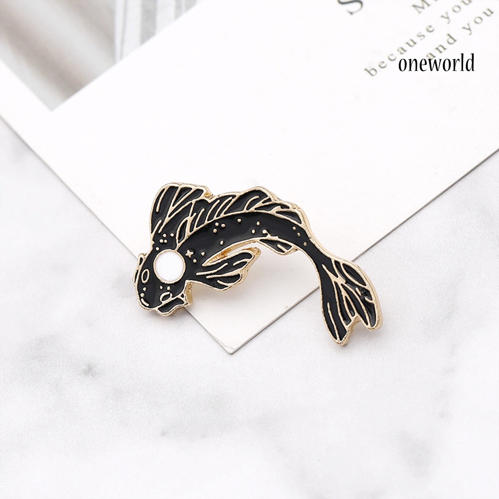 OW@ Unisex Cartoon Goldfish Carp Fish Enamel Brooch Pin Bag Badge Accessory Gift