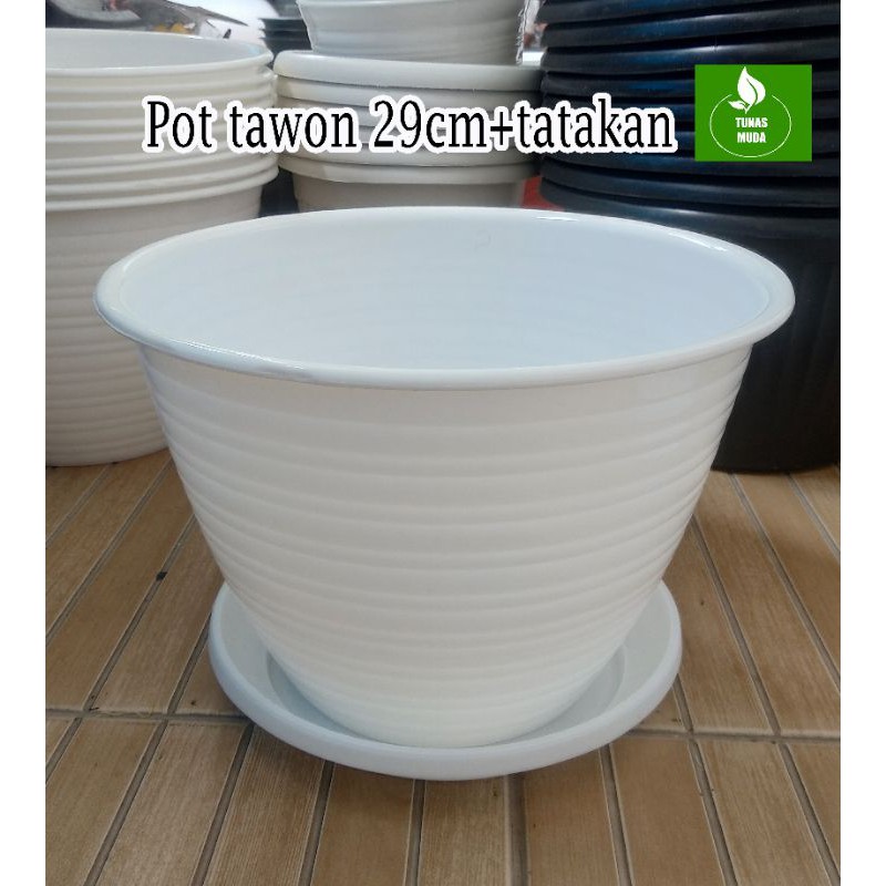 POT BUNGA MOTIF TAWON BESAR+TATAKAN MURAH