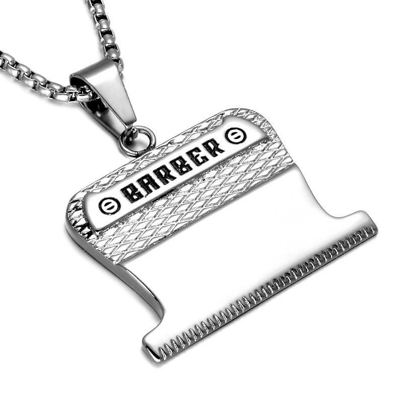 New men's fashion barber shop razor pendant necklace barber jewelry