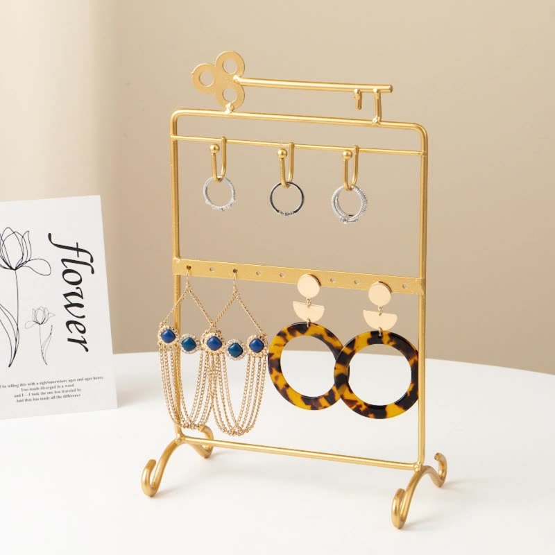 Rak Stand Holder Penyimpanan Perhiasan Gelang Cincin Anting Kalung Bahan Besi Ukuran 10 Inci