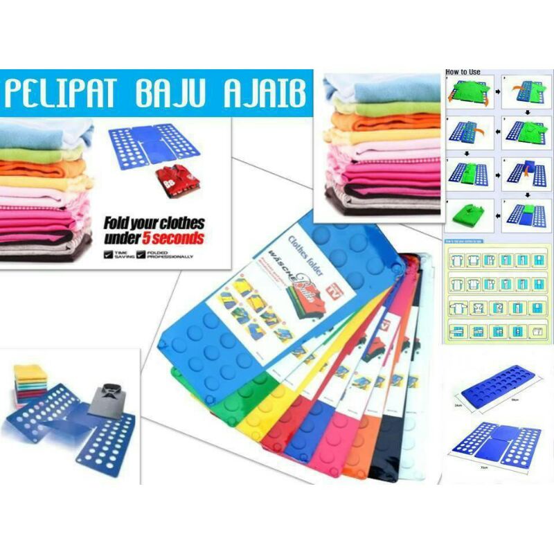 FlipFold Laundry / Papan Lipat Baju Dewasa / Papan Lipat Baju Anak / Alat Lipat Baju Dewasa Anak