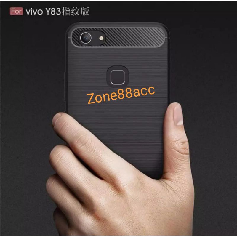 Silicon Case VIVO Y83 Softcase iPAKY Carbon Casing Cover TPU