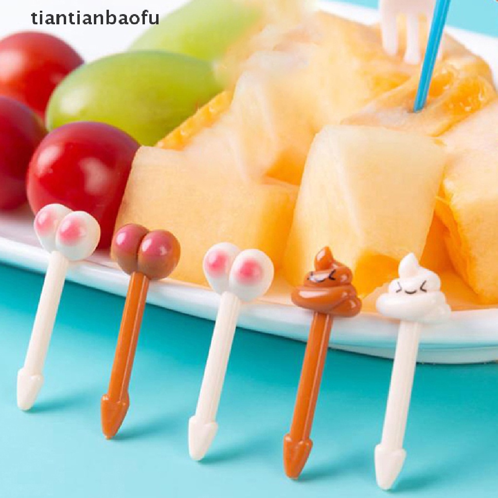 8 / 10 / 24Pcs Garpu Buah Dessert Snack Mini Untuk Anak