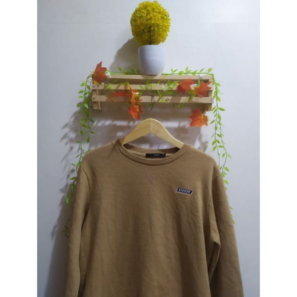 Crewneck second crewneck coklat, clride, clride.n, CLRIDE.N