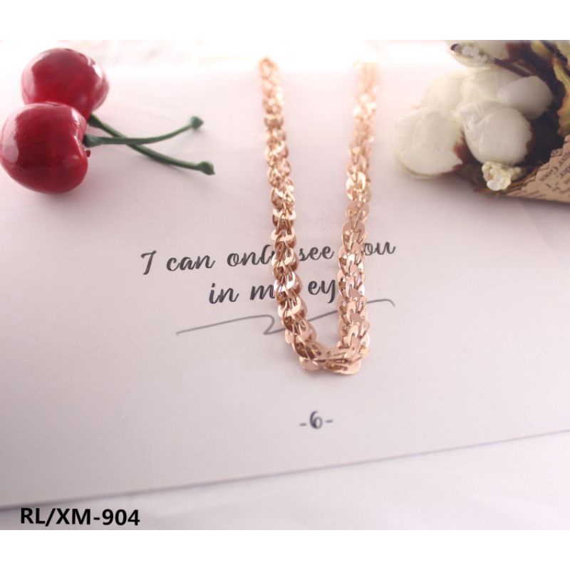 Kalung titanium rantai polos perhiasan fashion 904/373