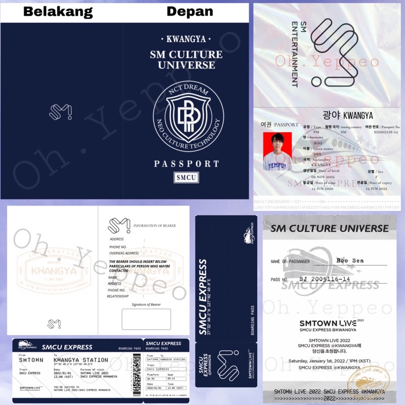 Buku Passport / Tiket SMCU EXPRESS Kwangya Custom