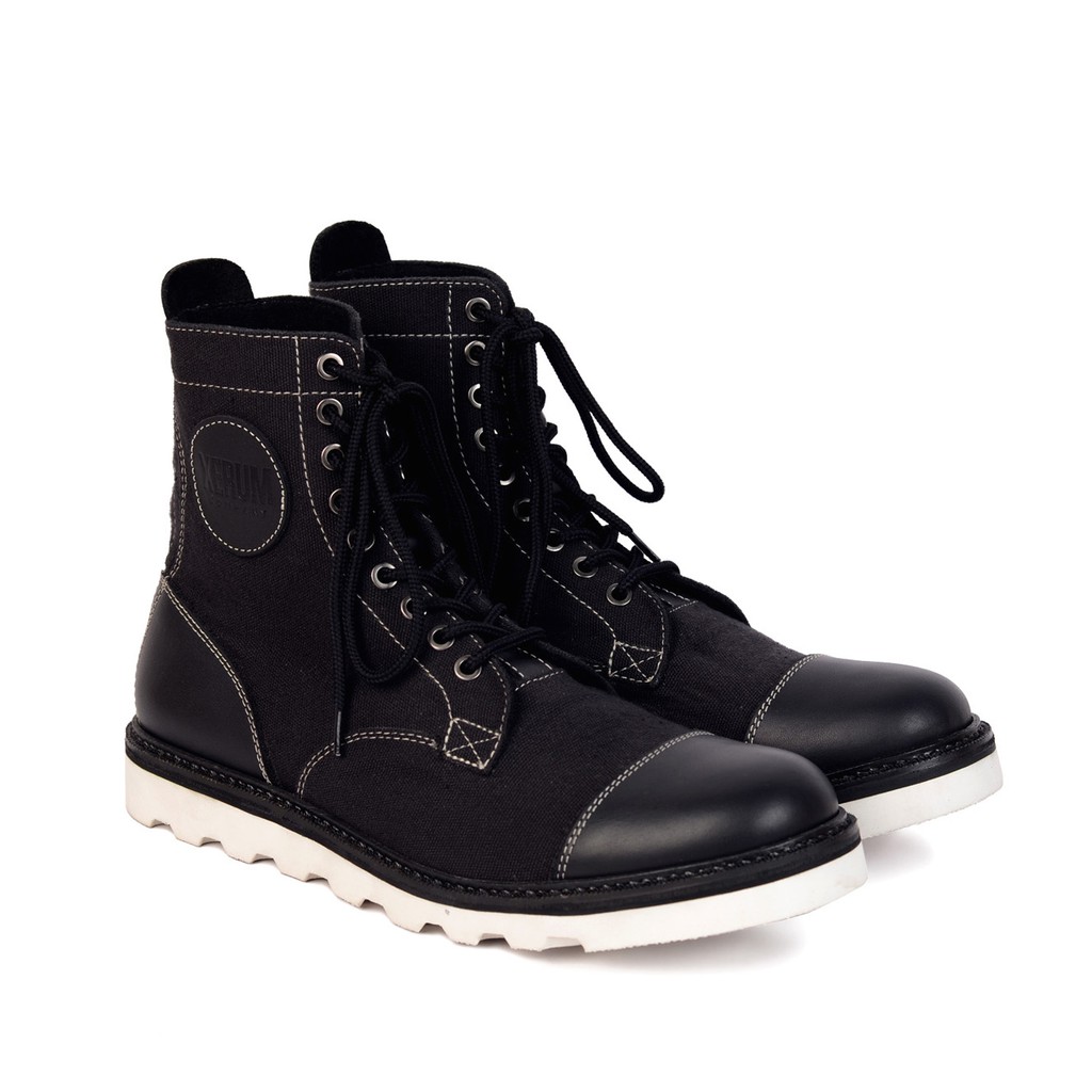 XERUM Dark Angel - Sepatu Boots Pria Kanvas - Kulit Asli