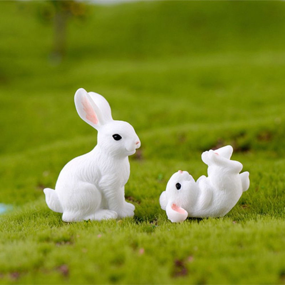 ELEGANT Cute Miniature Resin Fairy Garden Supplies Figurine Mini DIY Craft Animal Home Decor Rabbit Easter