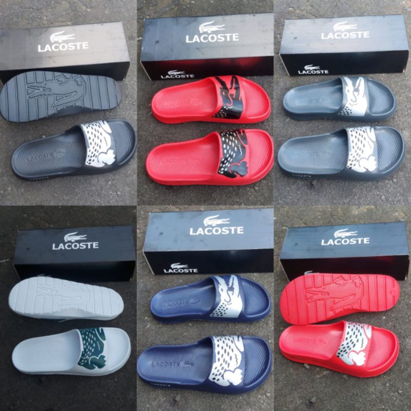 READY Sandal Terbaru Slop LACOSTE SNEAKERS RUNNING SHOES Pria Dan Wanita Original 100%