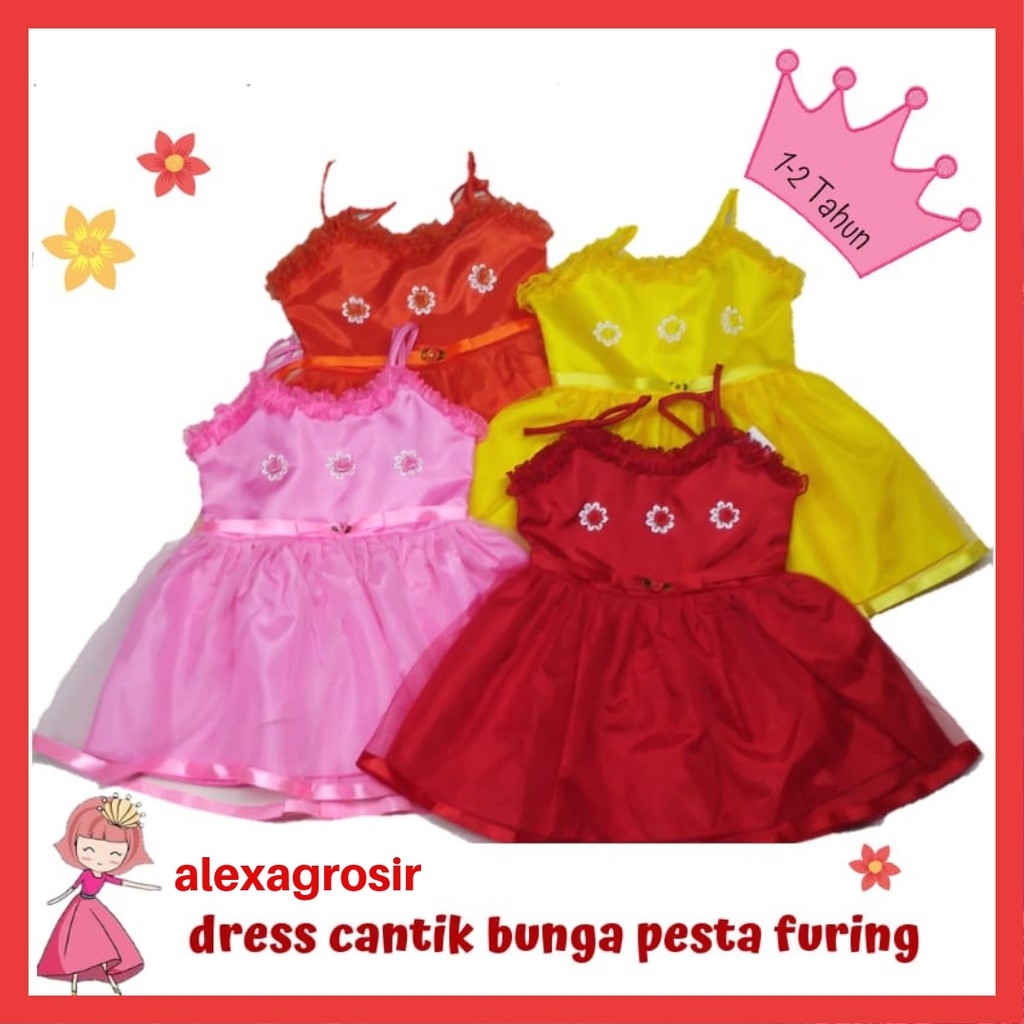 DRESS ANAK CANTIK FURING 1-2 TAHUN -ALEXAGROSIR