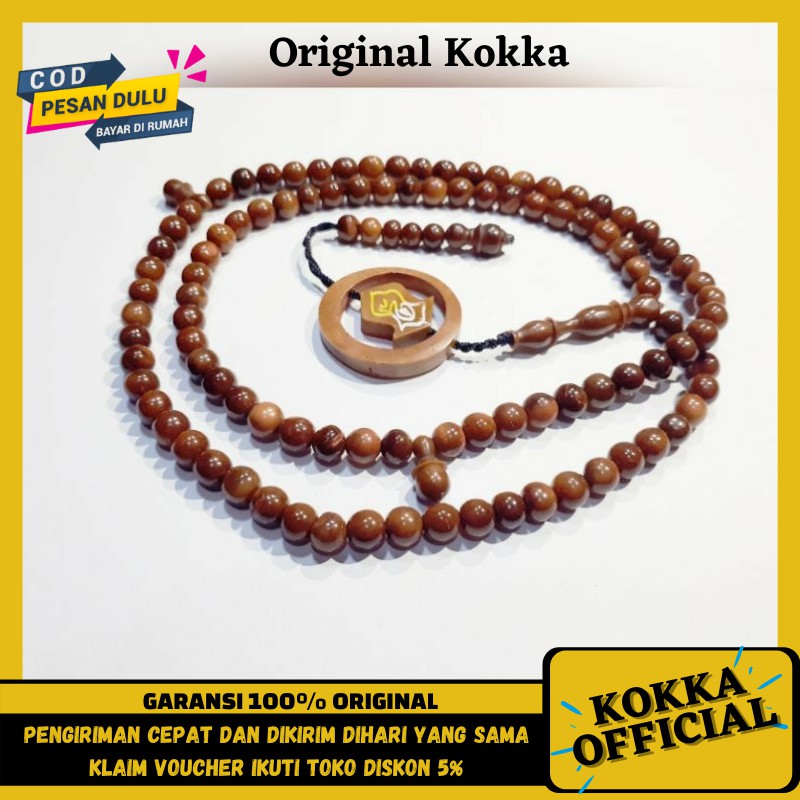 [COD] Tasbih Kayu Koka Bulat Bandul Terompah Asli Tasbeh Kokka Kaukah Koaka Kaokah Kokkah Original