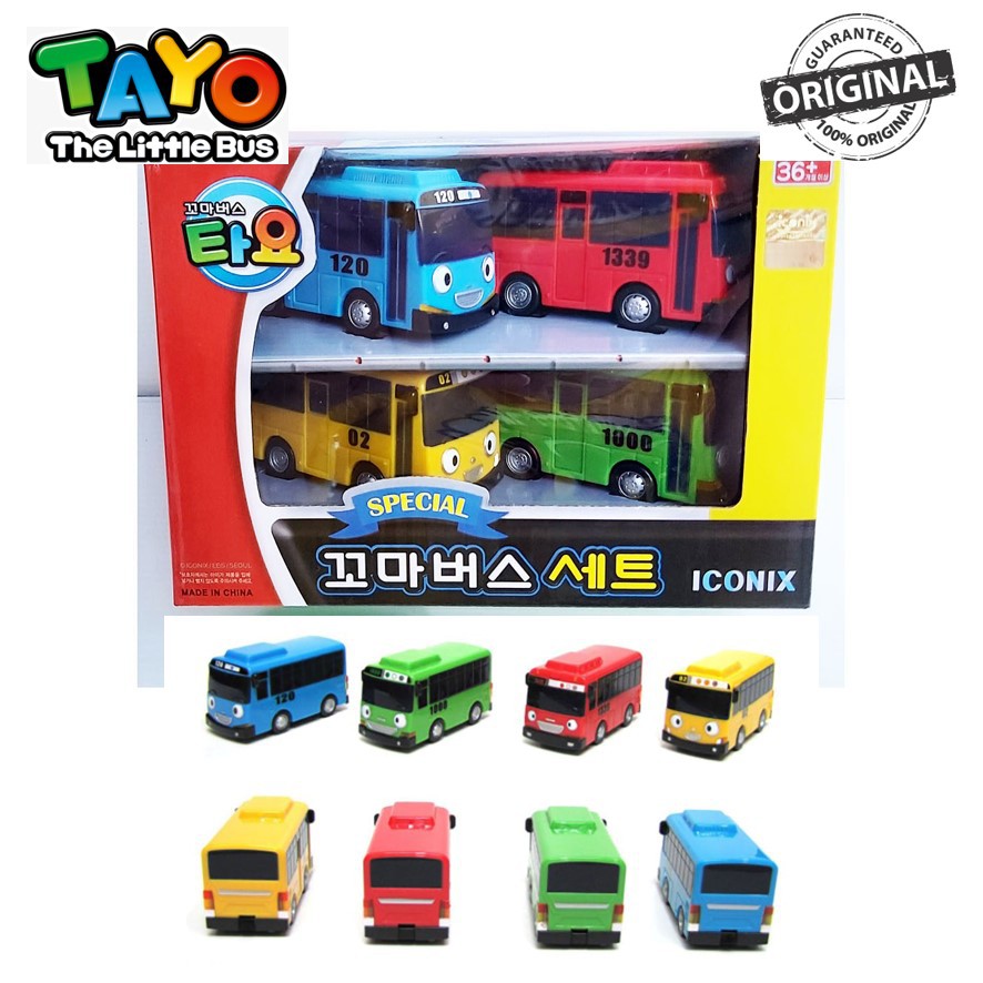 Original Tayo The Little Bus 70mm Mini Cars Set TYT112002 Tayo Gani Rani Rogi Korea Toys