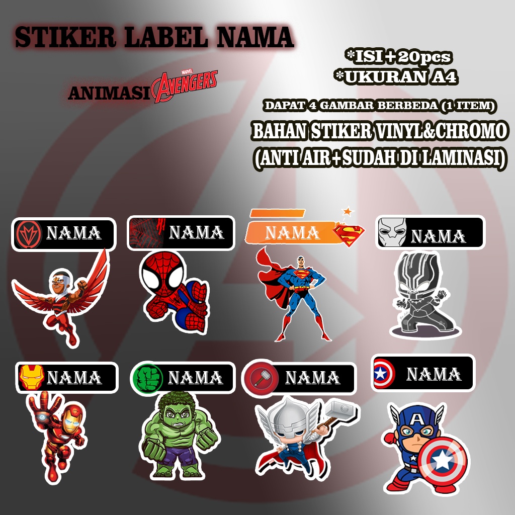 

Stiker Nama Motif Spidermen anak anak - Stiker cutting Lucu Satuan - Stiker vinyl