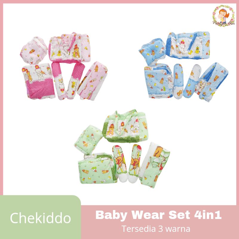 Tas Bantal Guling Gendongan Alas Tidur Perlak Bayi Set 4 in 1 Chekiddo