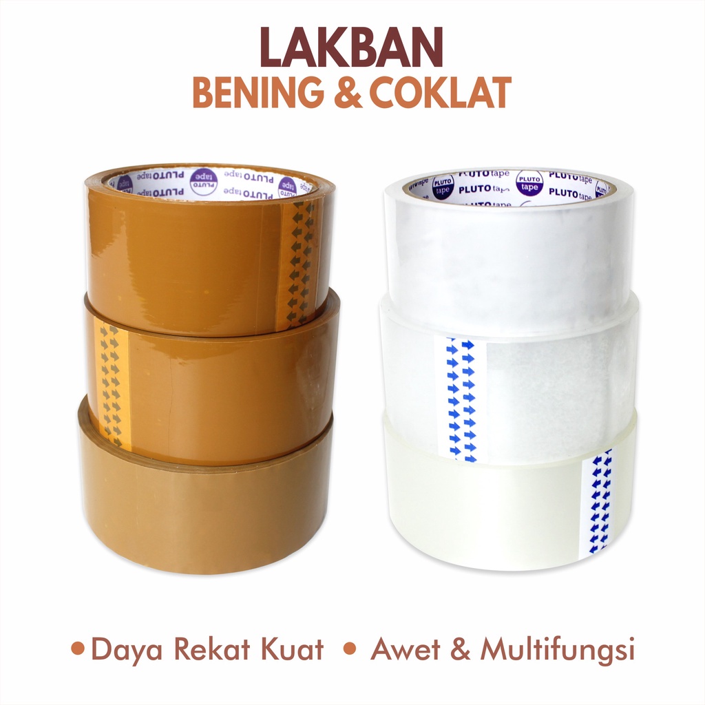 

lakban bening/coklat 45mm 90 yard bc