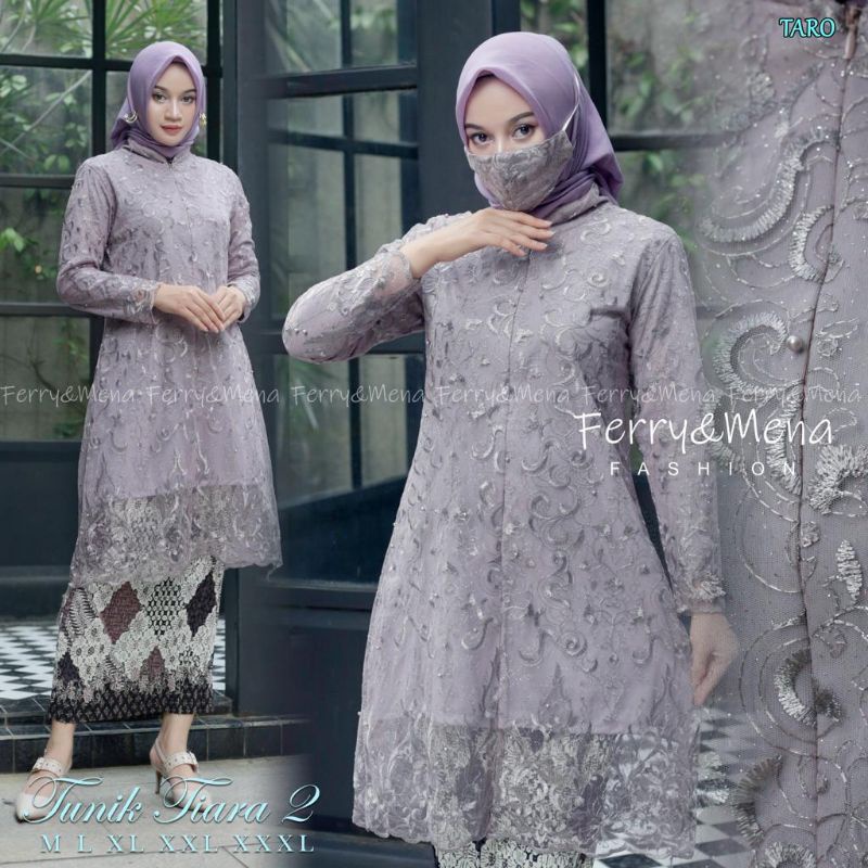 Setelan Tunik Tille Tiara 2 / Kebaya Tunik Solo / Kebaya Ld 130 / Set Tunik Busui