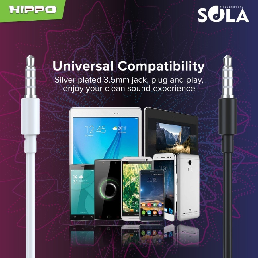 Headset With Mic HIPPO SOLA Headset Stereo Earphone Jack 3.5mm