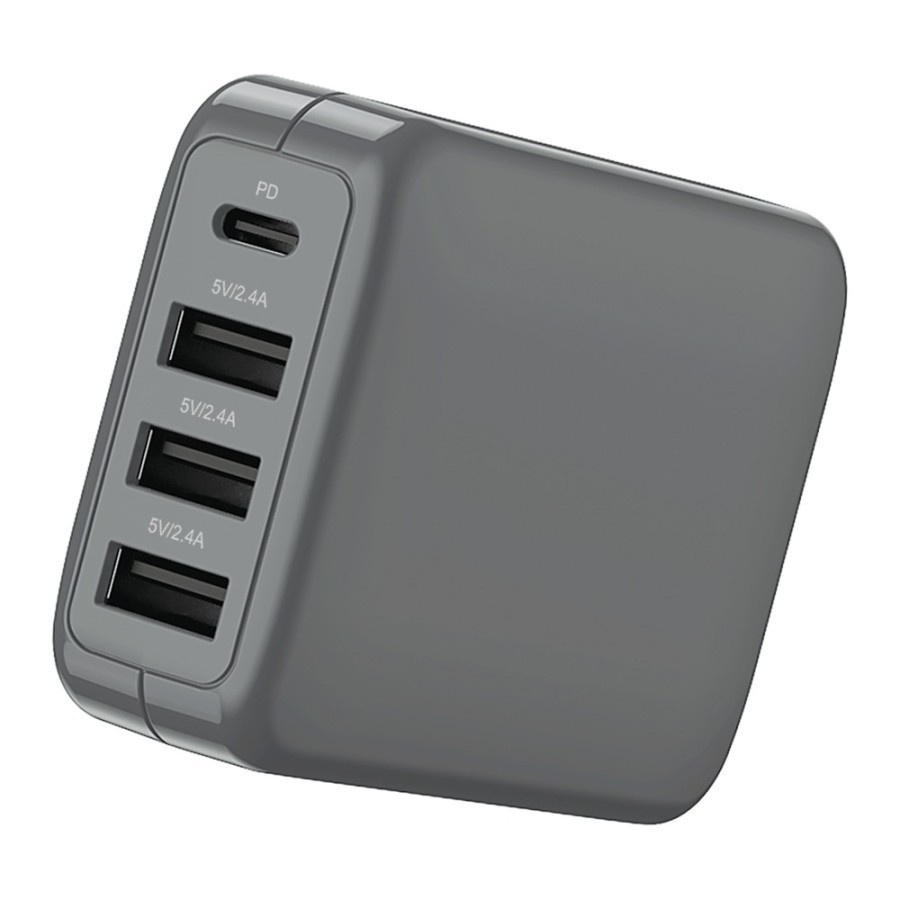 Travel Charger Verbatim 4Port PD 30W 1x USB C, 3x USB A-Verbatim 66320