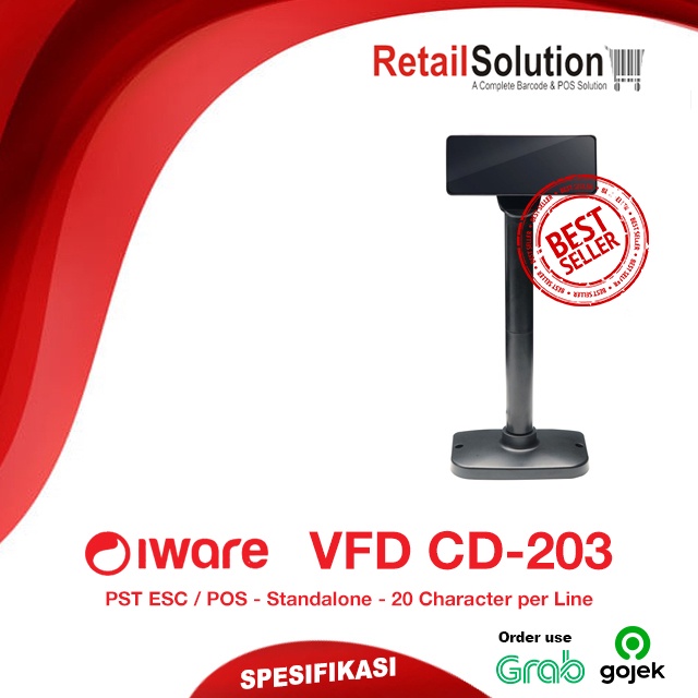 VFD-CD203 / VFDCD203 / VFD CD 203 Customer Pole Display USB