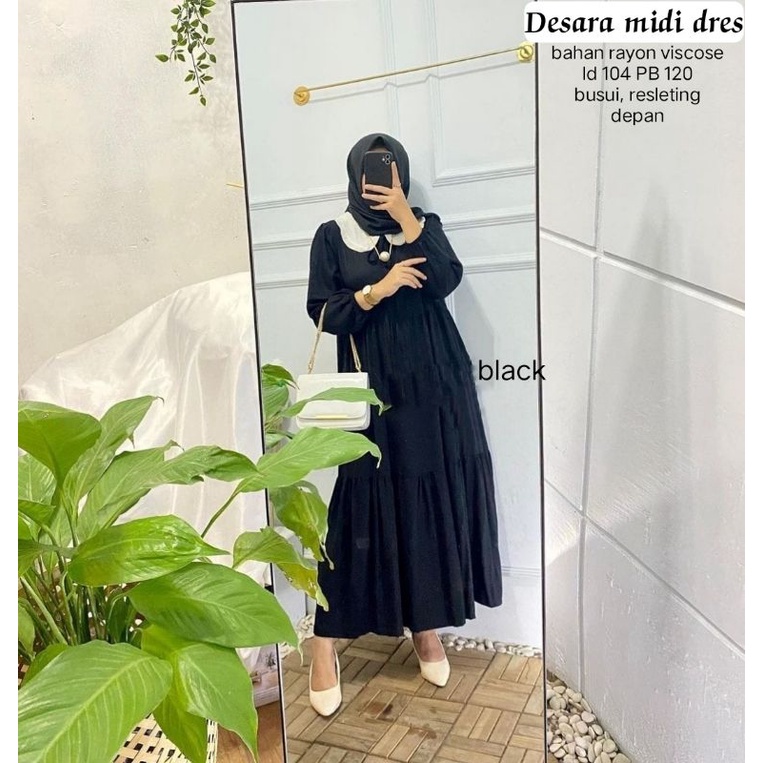 DASTER VIRAL DESARA MIDI DRESS SUSUN GAMIS PREMIUM BUSUI