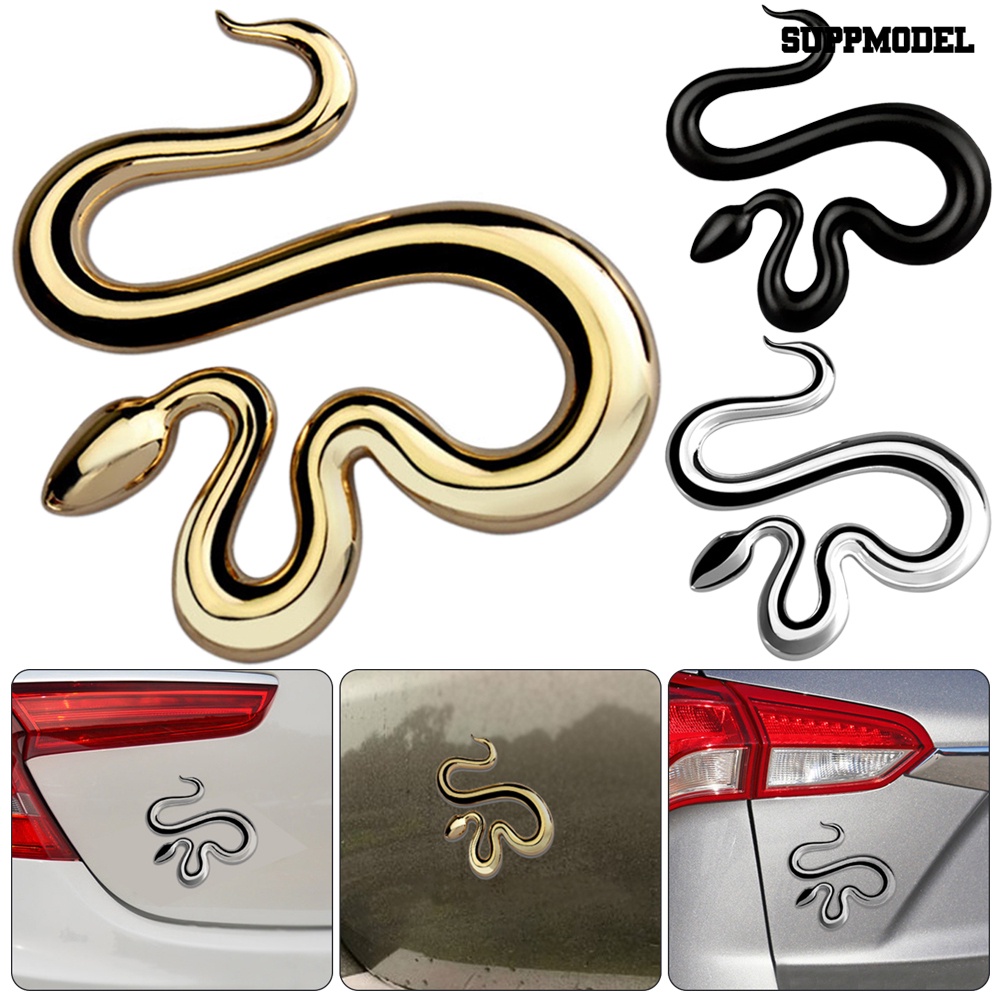 Stiker Emblem Bentuk Ular Bahan Zinc Alloy Untuk Dekorasi Mobil