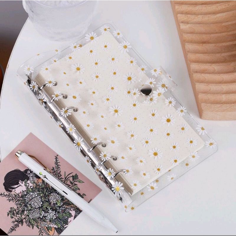 

binder A6 (daisy bening dan warna) warna pink READY