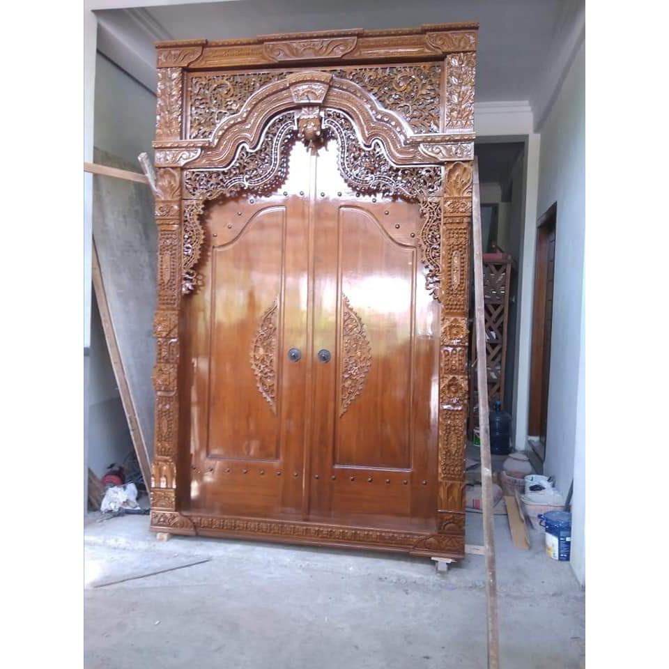 Pintu ukir gebyok jati finishing harga pengrajin