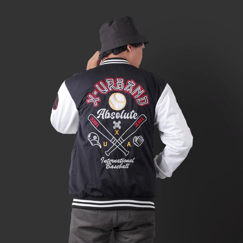 Varsity Jaket Baseball Motif Terbaru Keren Stylish Premium Material Bahan Lotto Full Bordir | Xtreme Performance | Jaket Distro Keren Style Korea Japan