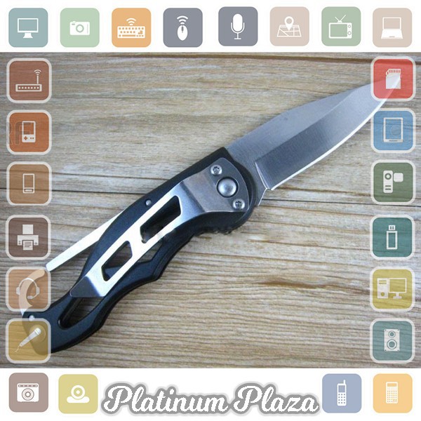 KINGOPT Pisau Saku Lipat Portable Camping Knife Survival Tool 440C`8X59QL- Black