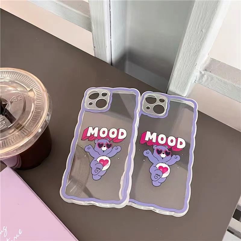 Soft Case Silikon TPU Transparan Motif Beruang Untuk IPhone 13 12 Mini 11 Pro X XR XS Max SE 2020 6 6S 7 8 Plus