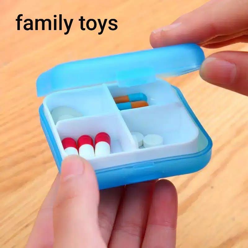 family games Kotak obat sekat 4 serbaguna portable assesoris perhiasan p3k pill case storage mini