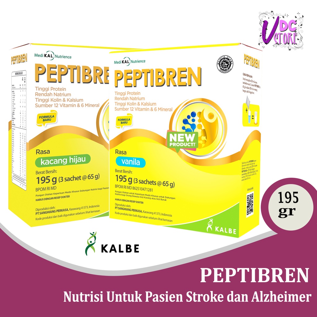 

PEPTIBREN - Vanilla Kacang Hijau & Coklat - Susu Rendah Lemak Untuk Pasien Stroke & Pikun