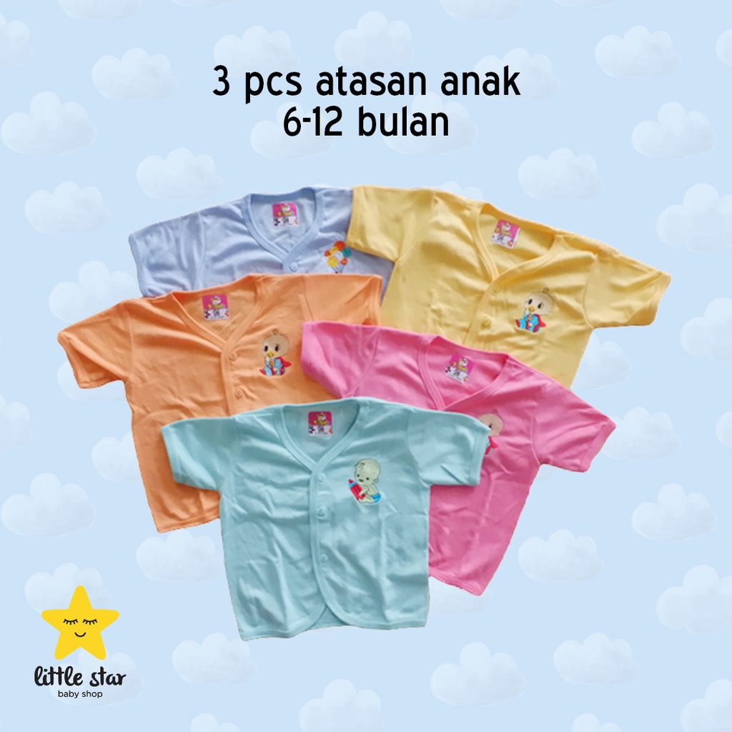 3 PCS - Y Lin Atasan Kaos Kancing Anak Bayi Cewek Cowok