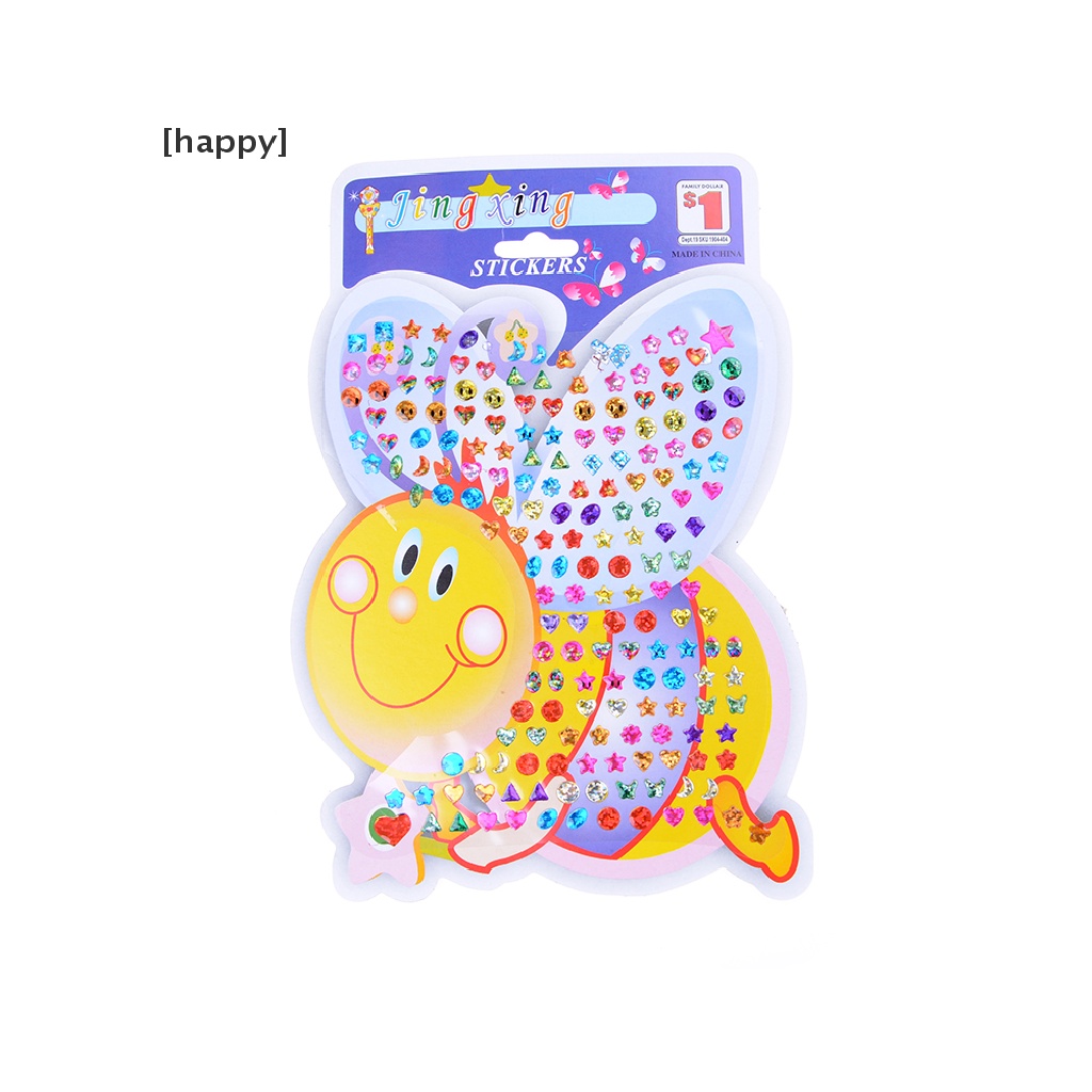 Ha 4pcs / Set Stiker Kristal Motif Kartun Untuk Hadiah Anak