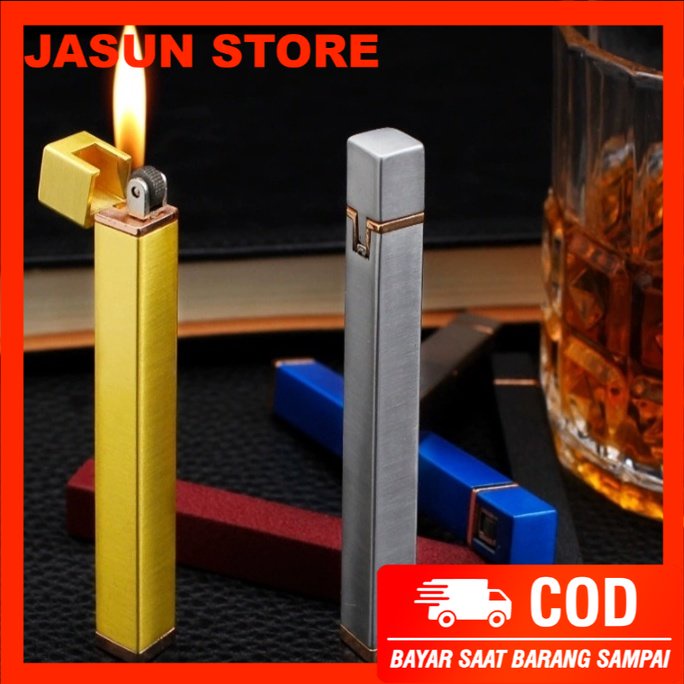 BISA COD! mancis korek api slim tipis unik elegant gas lighter bisa isi ulang