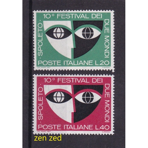 

0179 Perangko Italia 1967 Festival of Two Worlds 2v Mnh