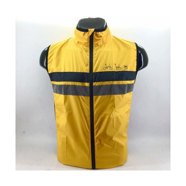 Vest Windbreaker Brompton Yellow  Rompi sepeda brompton Vest sepeda brompton Jaket sepeda brompton